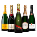 PACK OF 5 CHAMPAGNES – Veuve Clicquot Yellow Label Brut, Moët & Chandon Impérial Brut, G.H. Mumm Cordon Rouge Brut, Laurent-Perrier La Cuvée Brut, Taittinger Brut Réserve