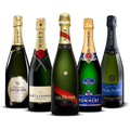 PACK OF 5 CHAMPAGNES – Jacquart Mosaïque Brut, Moët & Chandon Impérial Brut, G.H. Mumm Cordon Rouge Brut, Pommery Brut Royal, Nicolas Feuillatte Réserve Exclusive Brut